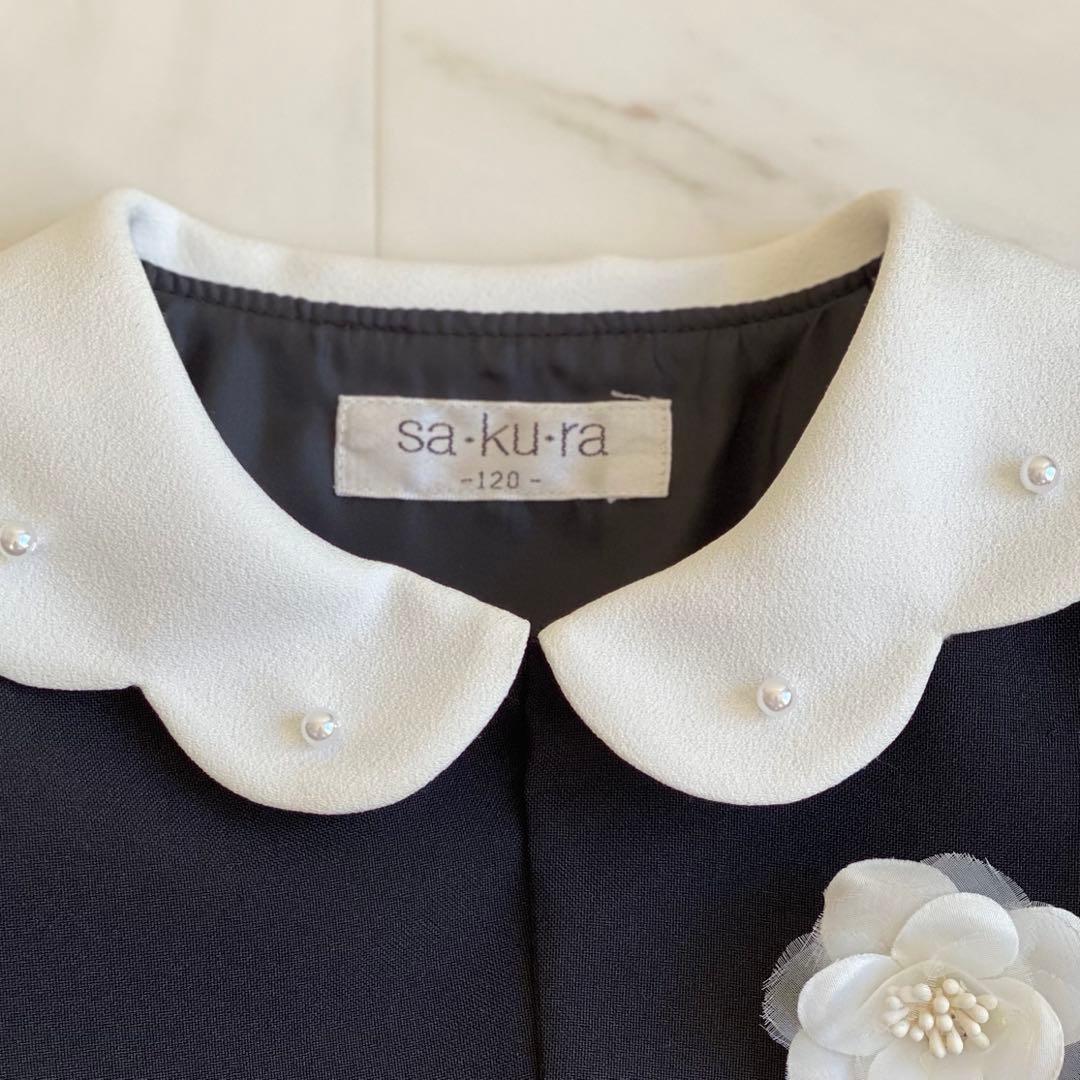 清楚系ブラック×グレー＊120 入学 卒園 発表会 結婚式に⋈女の子 フォーマル