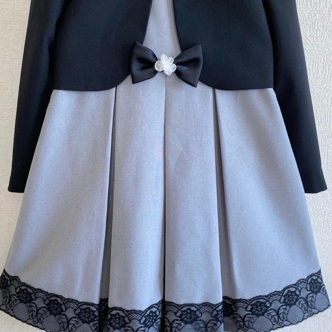 清楚系ブラック×グレー＊120 入学 卒園 発表会 結婚式に⋈女の子 フォーマル