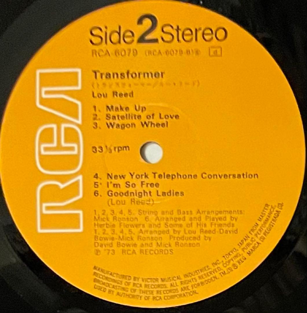 希少レア　国内初盤レコード ルー・リード　トランスフォーマー