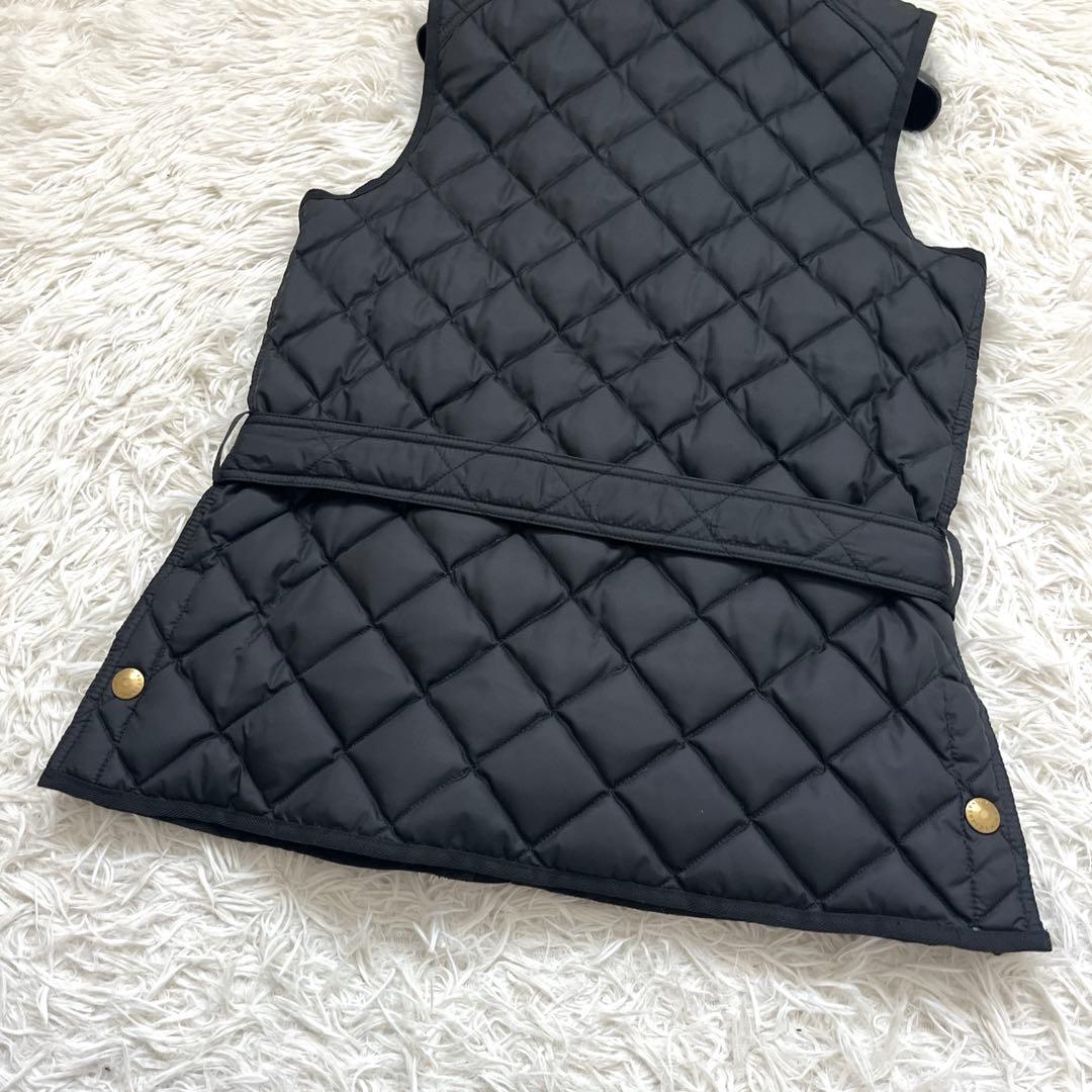 新品タグ付き✨ラルフローレン　キルティングベスト　黒　ベルト　ゴールド金具