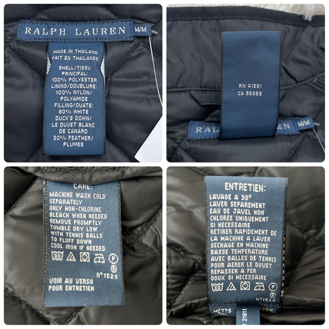 新品タグ付き✨ラルフローレン　キルティングベスト　黒　ベルト　ゴールド金具