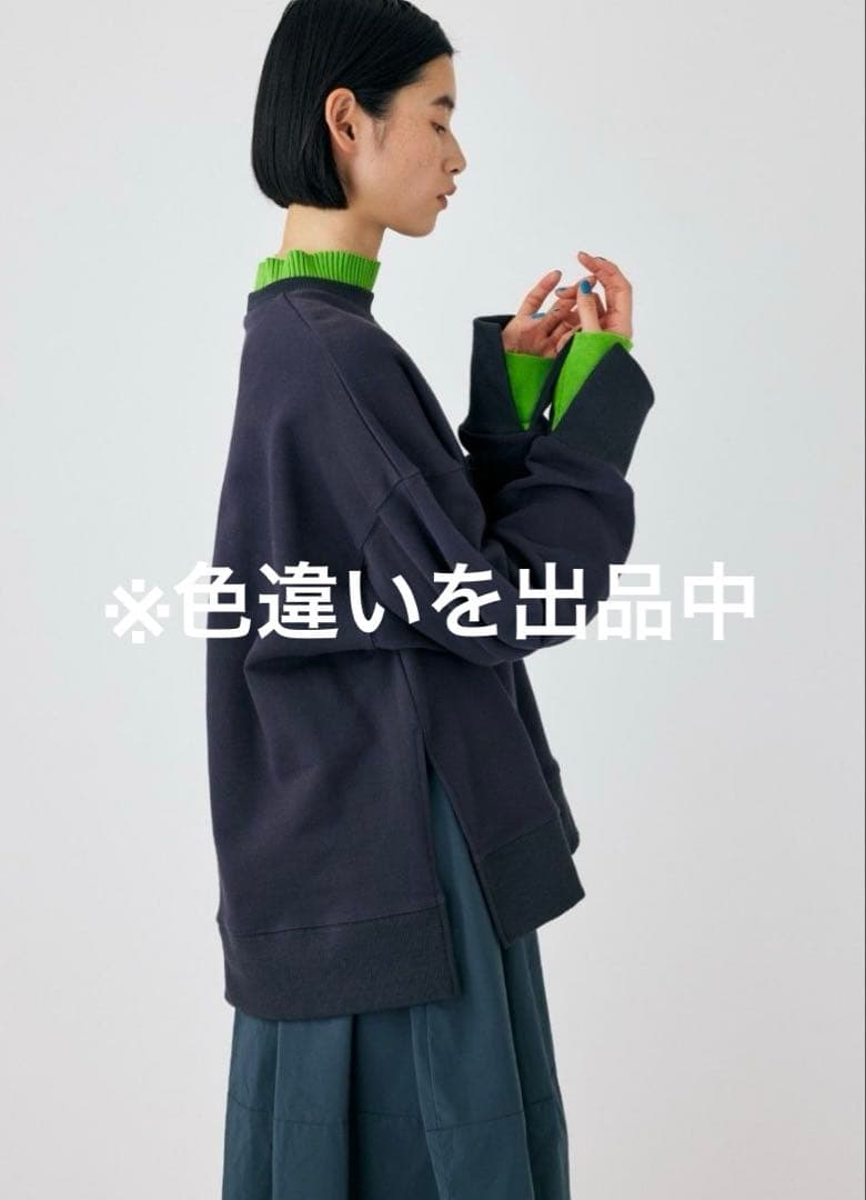 nagonstans レイヤードネックプルオーバー M ネイビー／オレンジ