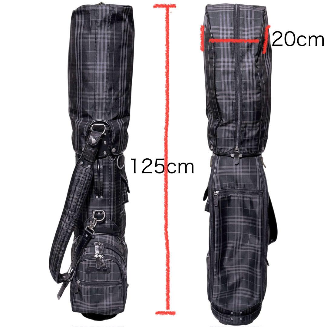 【美品】バーバリーゴルフ キャディバッグ ゴルフケース ノバチェック ブラック