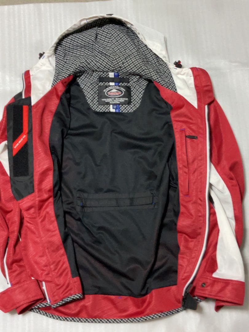 KUSHITANI バイクジャケット 赤/白 LL