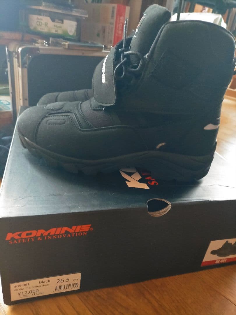 KOMINE バイク用ブーツ 防水 ブラック
