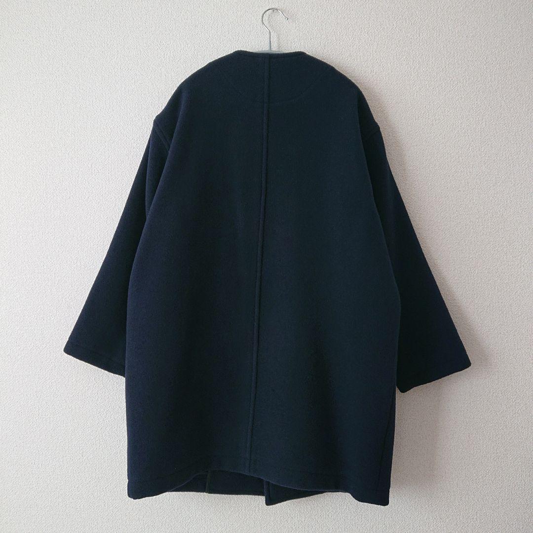 DANTON ダントン ライトパイル ウールモッサ カラーレス コート M