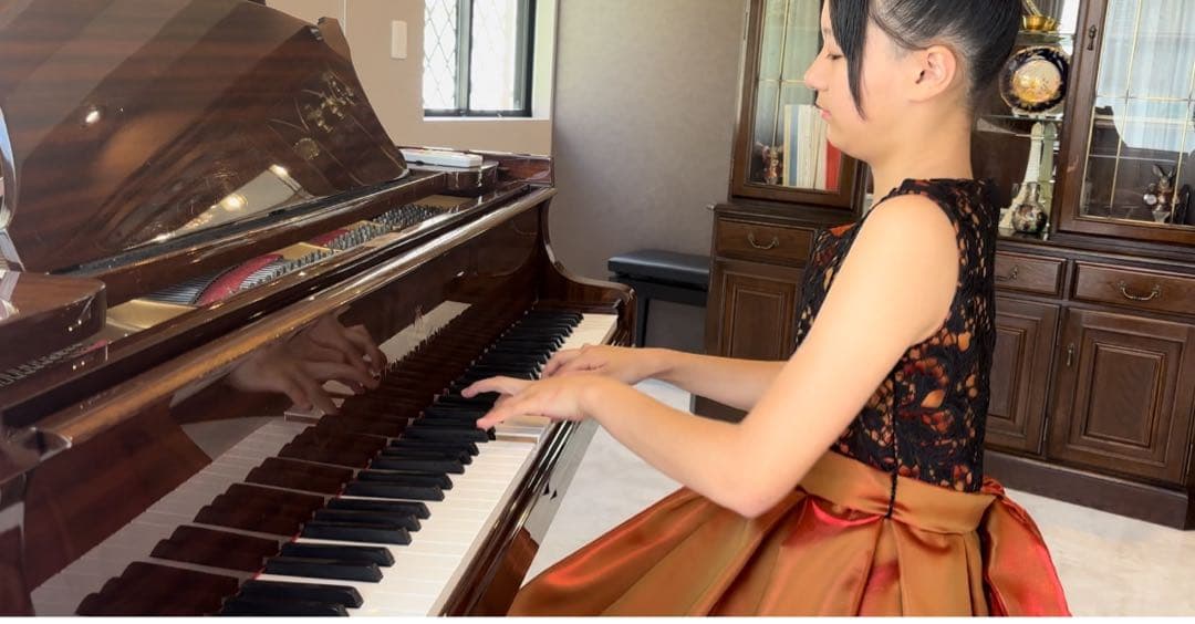 ウエストリボン1回着セミオーダードレス煌めき玉蟲ブラッドオレンジフランス生地