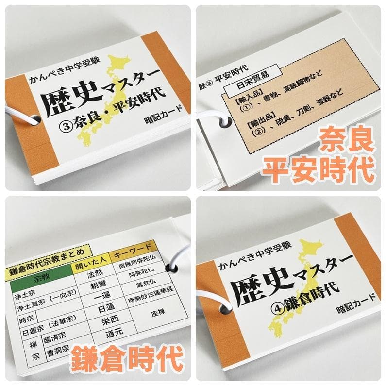 受験対策教材【086】社会　歴史マスター①～⑪　中学受験、高校受験にも使える内容