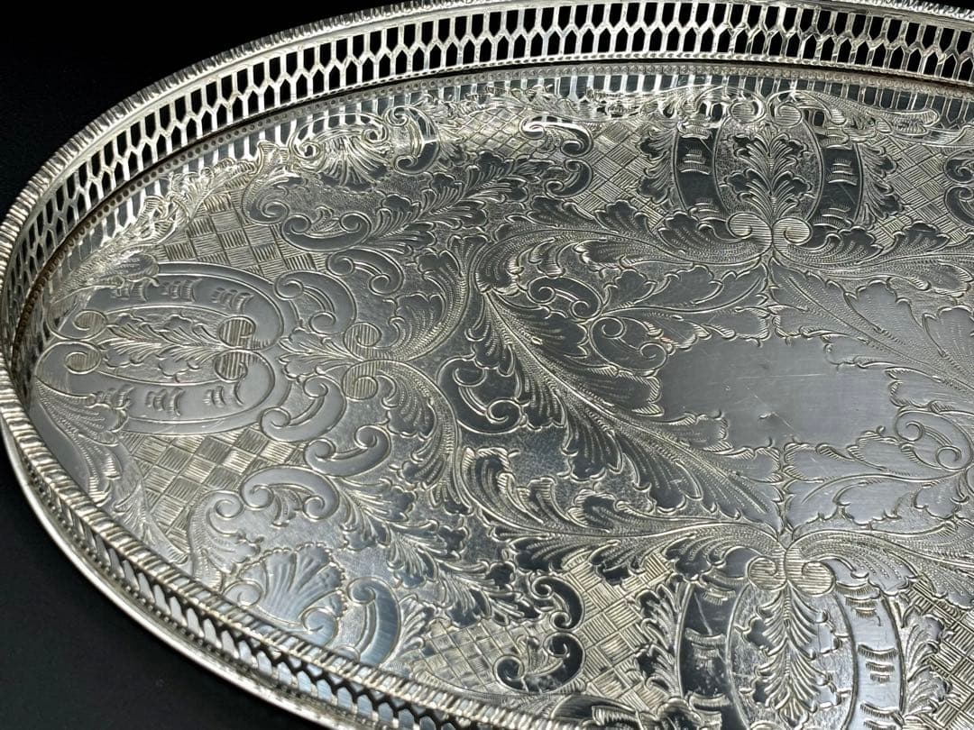 専用　英国アンティーク　Viners of Sheffield 銀メッキトレイ