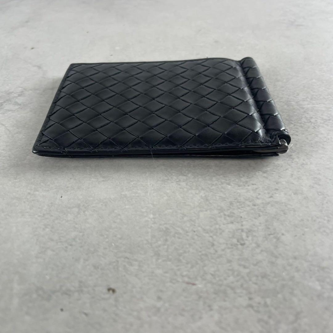 【美品】ボッテガヴェネタ マネークリップ 財布 イントレチャート ブラック 黒色
