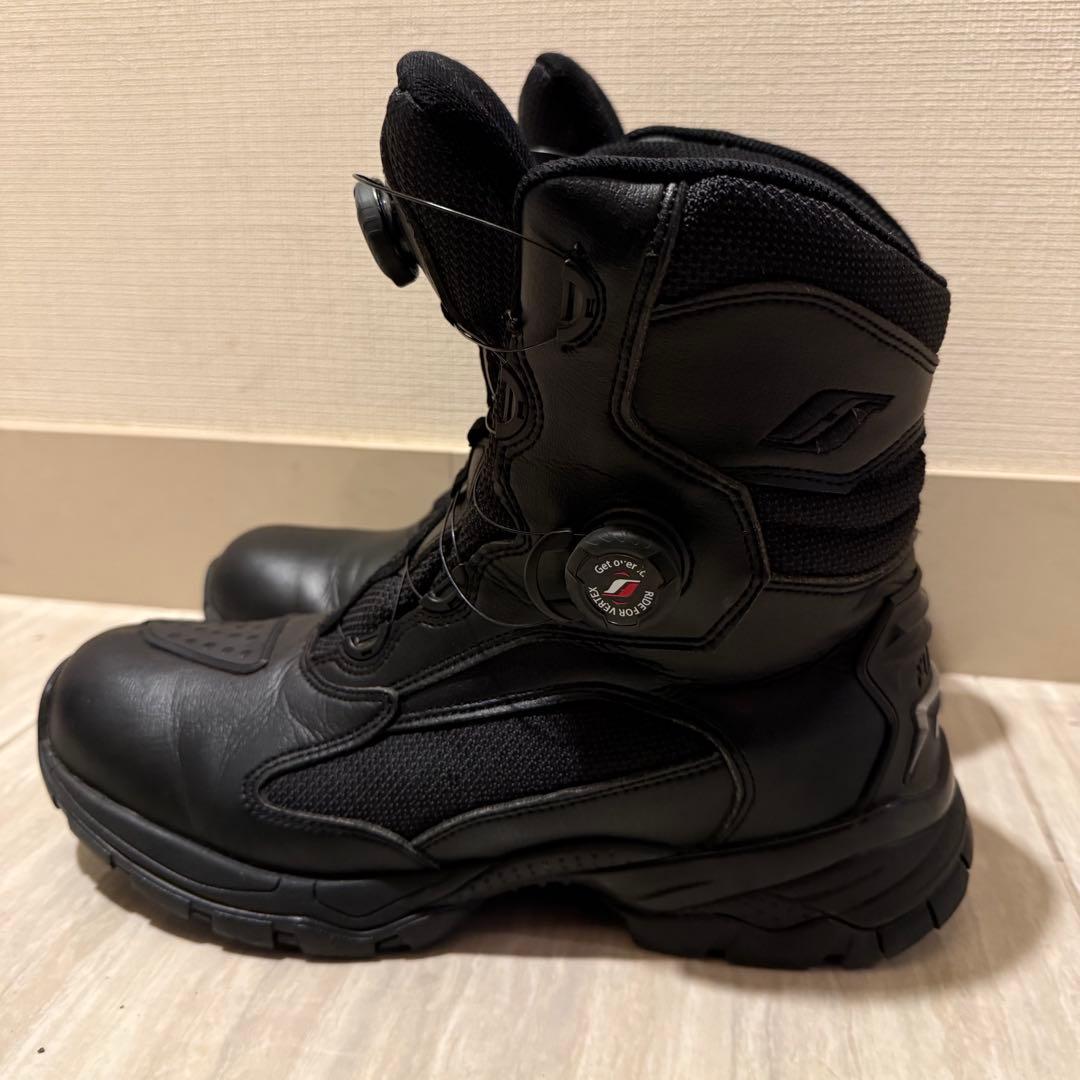 美品　フラッグシップ　ライディングブーツ　BOA 簡単脱着　黒　レザー　28cm