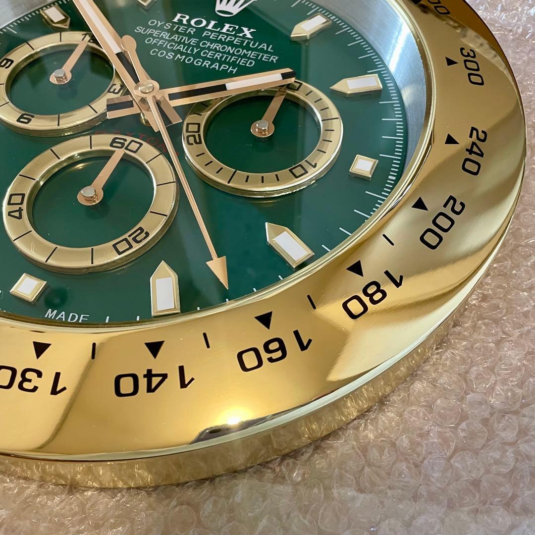 海外販促品 新品 ROLEX掛け時計 デイトナ ⭐︎ゴールド／グリーン⭐︎