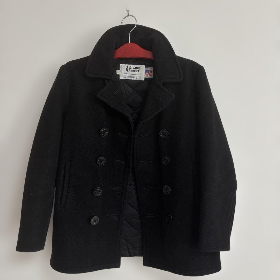 Schott ピーコート ダブル U.S. 740N ブラック