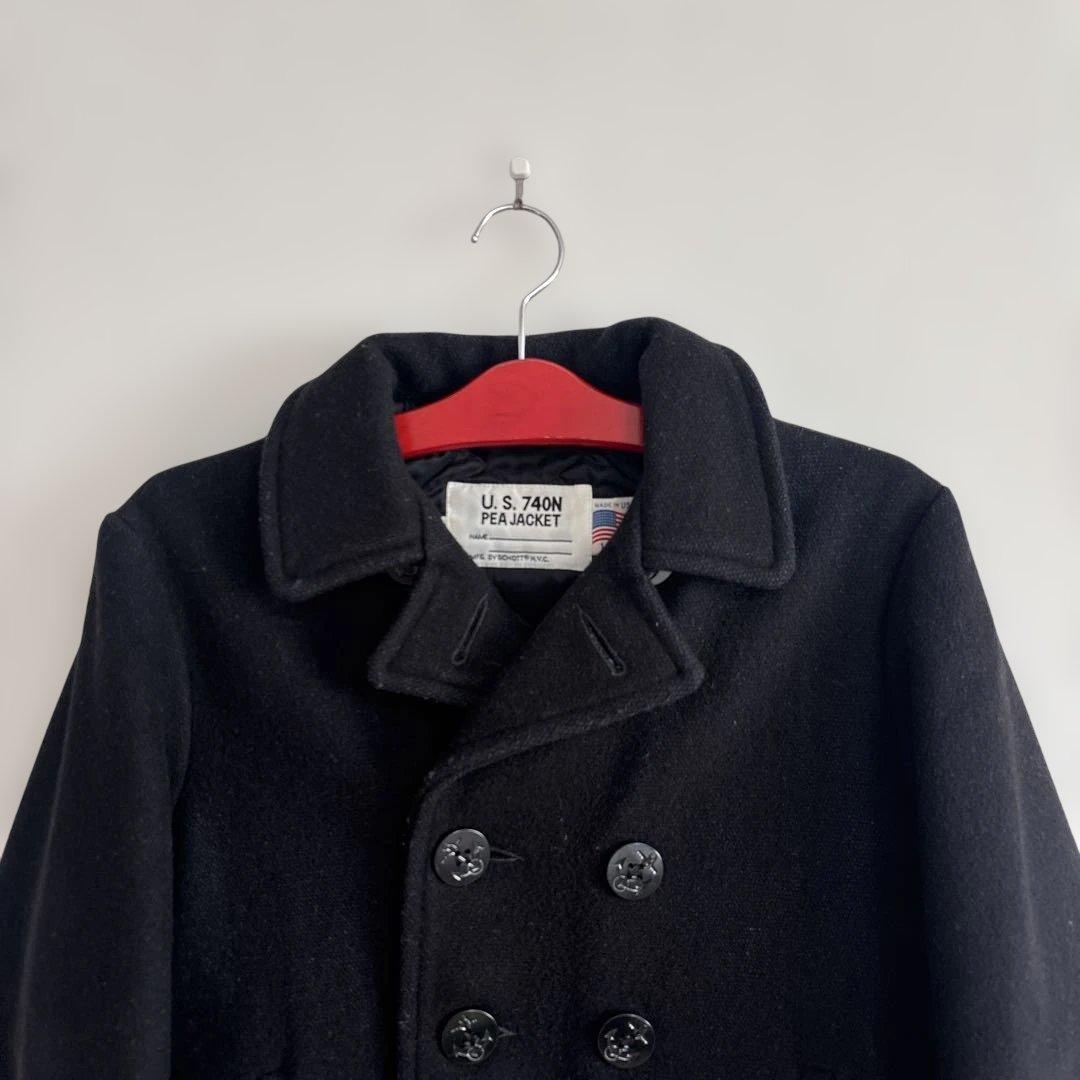 Schott ピーコート ダブル U.S. 740N ブラック