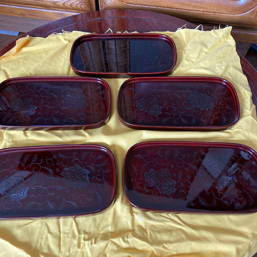 五島屋謹製 輪島塗 兼用皿 5枚セット