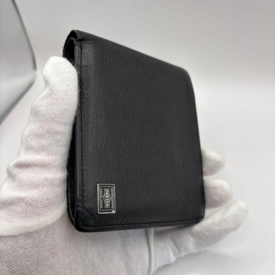 PORTER 二つ折り財布　カレント　ブラック　小銭入れあり　CURRENT