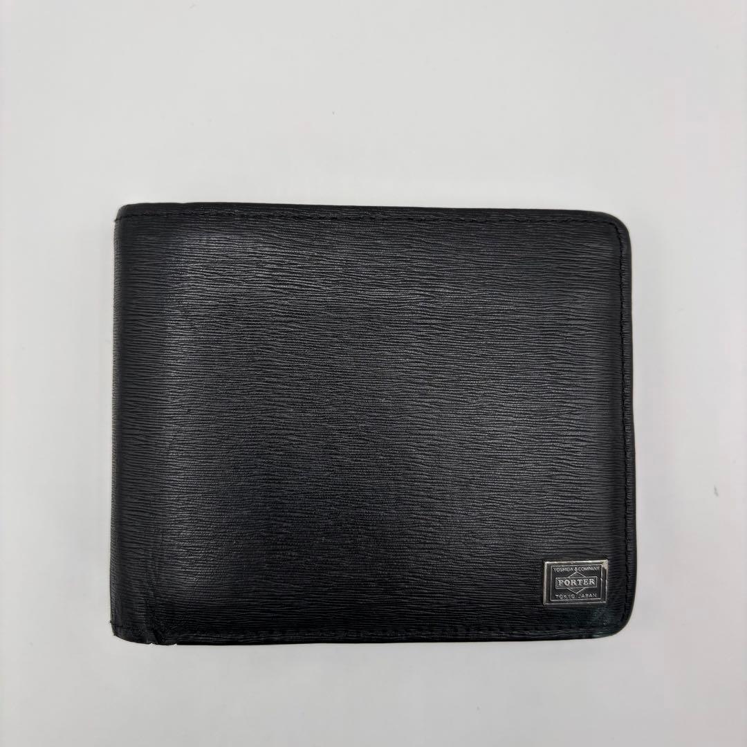 PORTER 二つ折り財布　カレント　ブラック　小銭入れあり　CURRENT