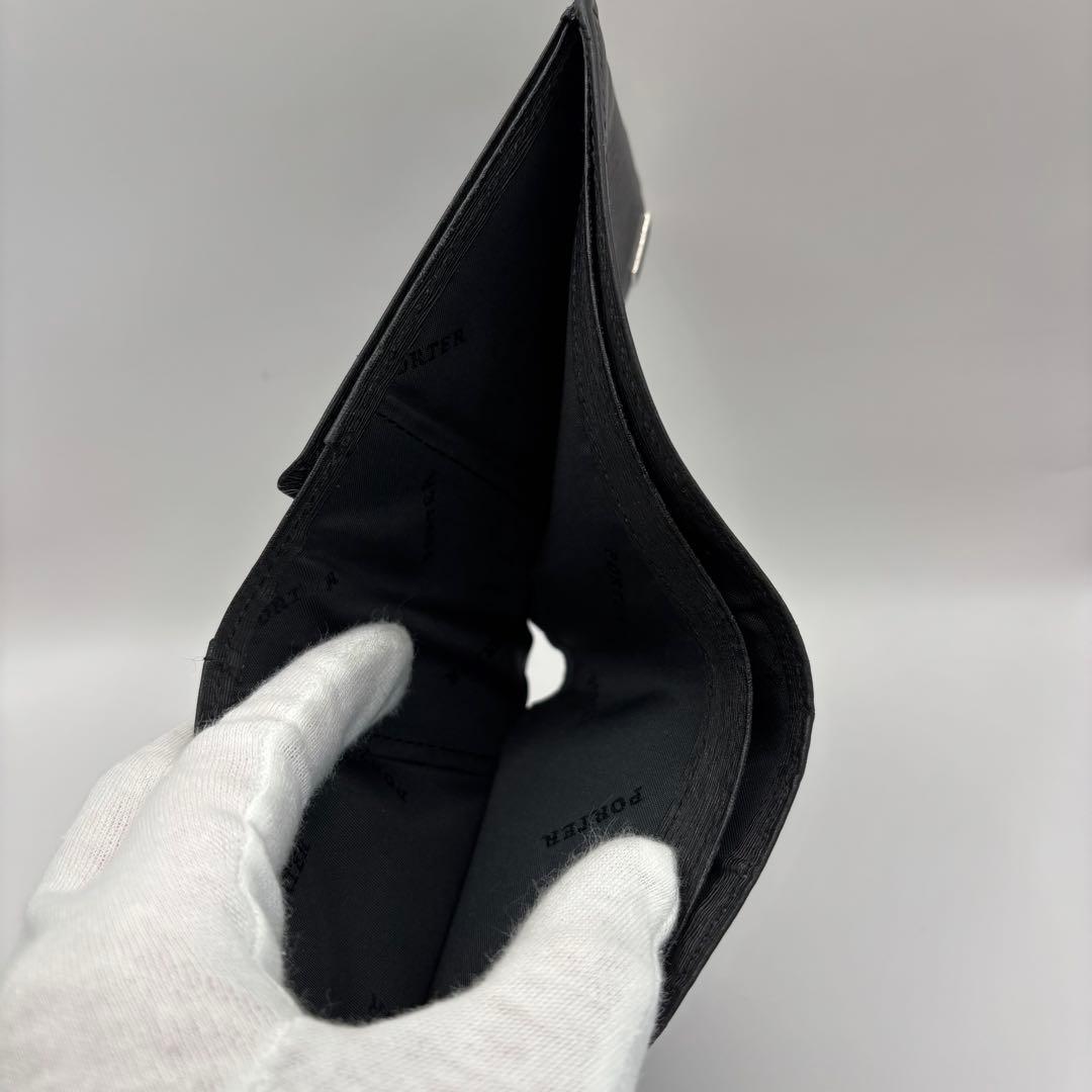 PORTER 二つ折り財布　カレント　ブラック　小銭入れあり　CURRENT