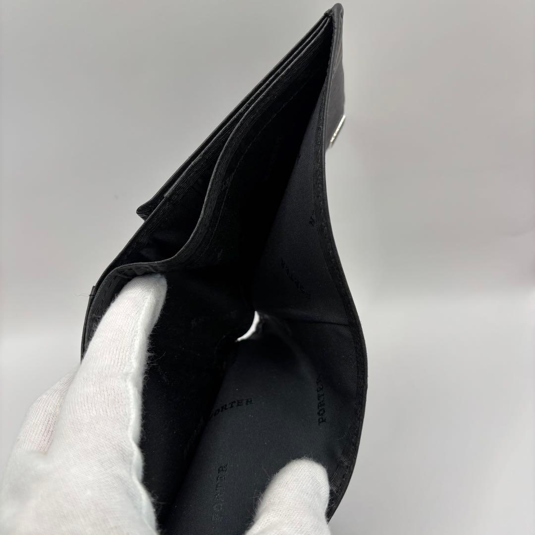 PORTER 二つ折り財布　カレント　ブラック　小銭入れあり　CURRENT