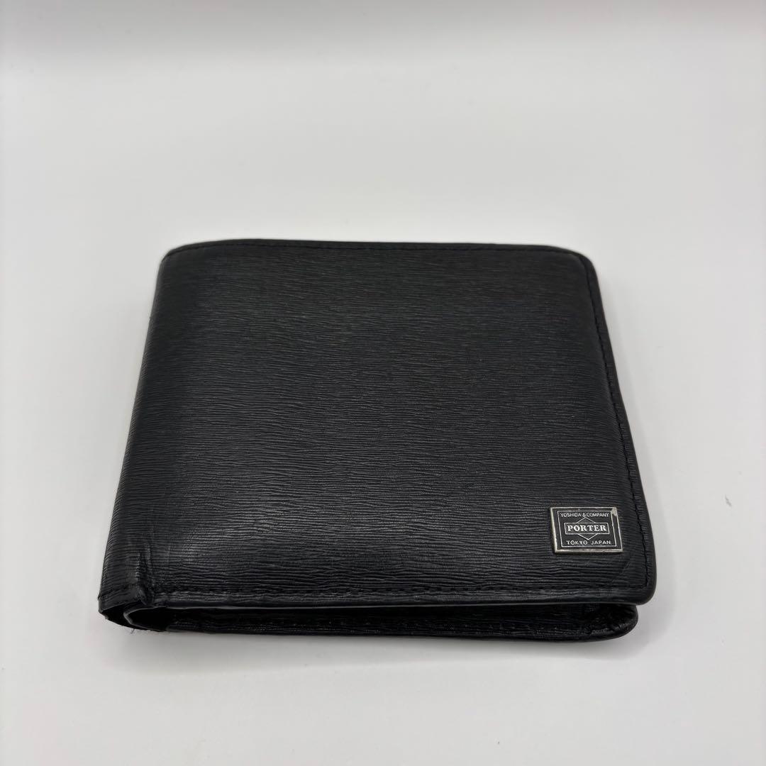 PORTER 二つ折り財布　カレント　ブラック　小銭入れあり　CURRENT