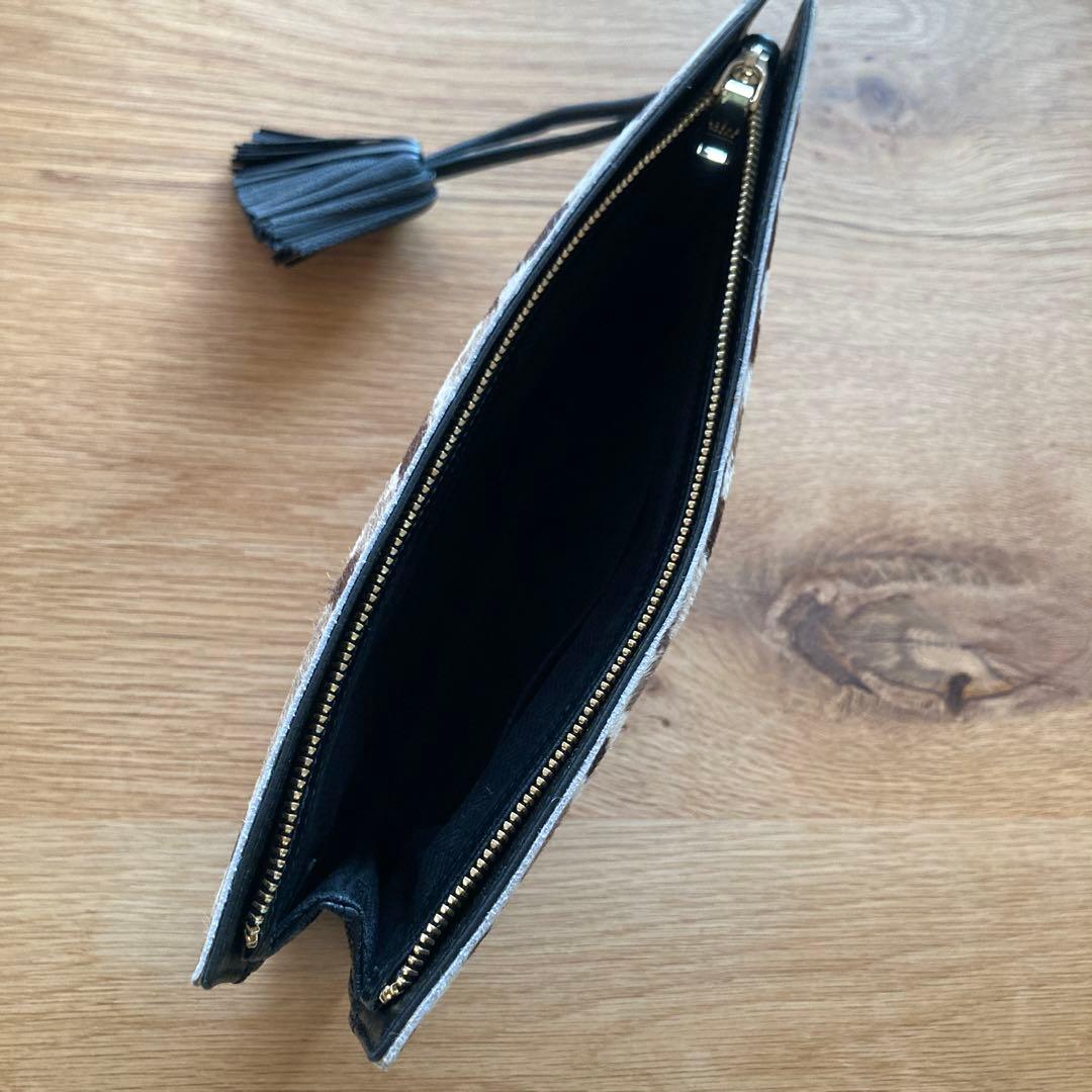 【LOEWE】【新品】クラッチ ポーチ スウェード アニマル柄 レオパード