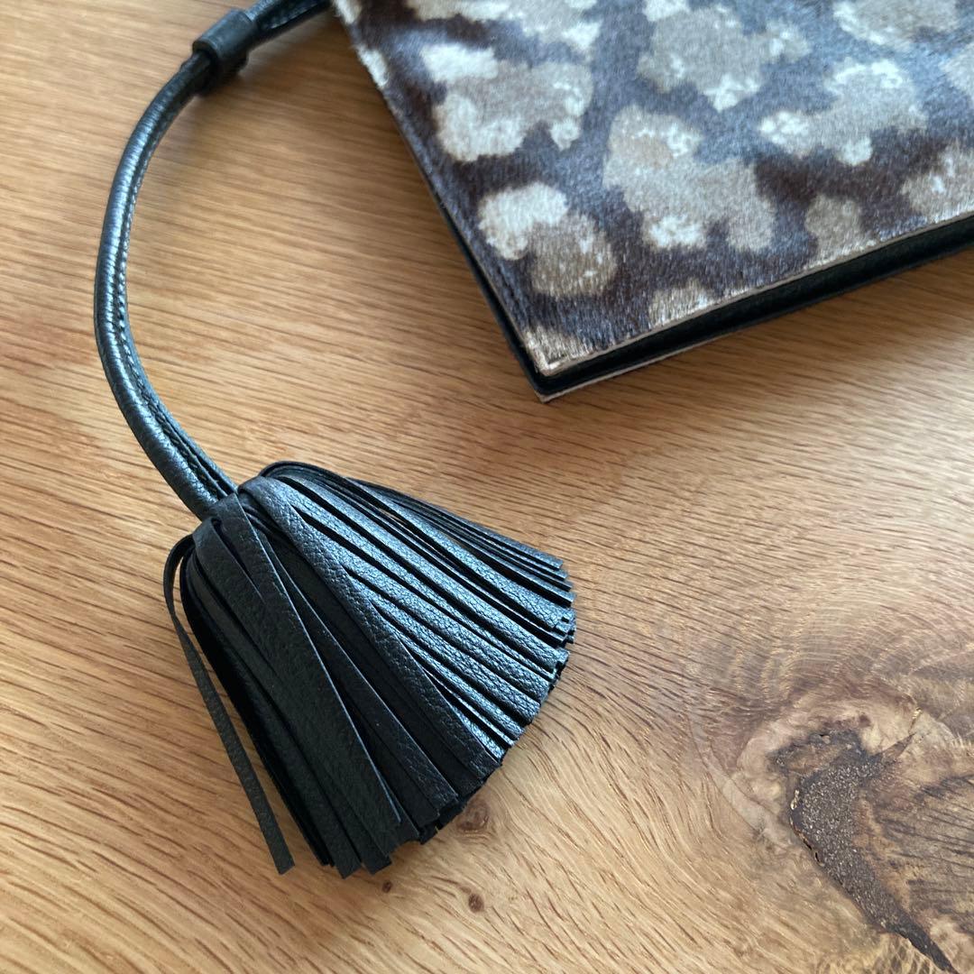 【LOEWE】【新品】クラッチ ポーチ スウェード アニマル柄 レオパード