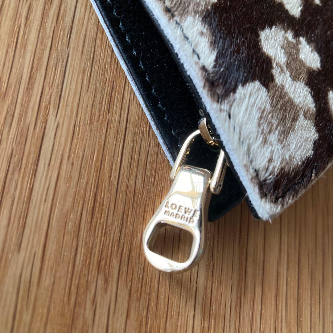 【LOEWE】【新品】クラッチ ポーチ スウェード アニマル柄 レオパード