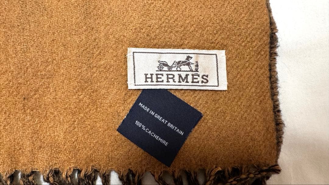 美品　エルメス カシミヤ100% レクトヴェルソ マフラー