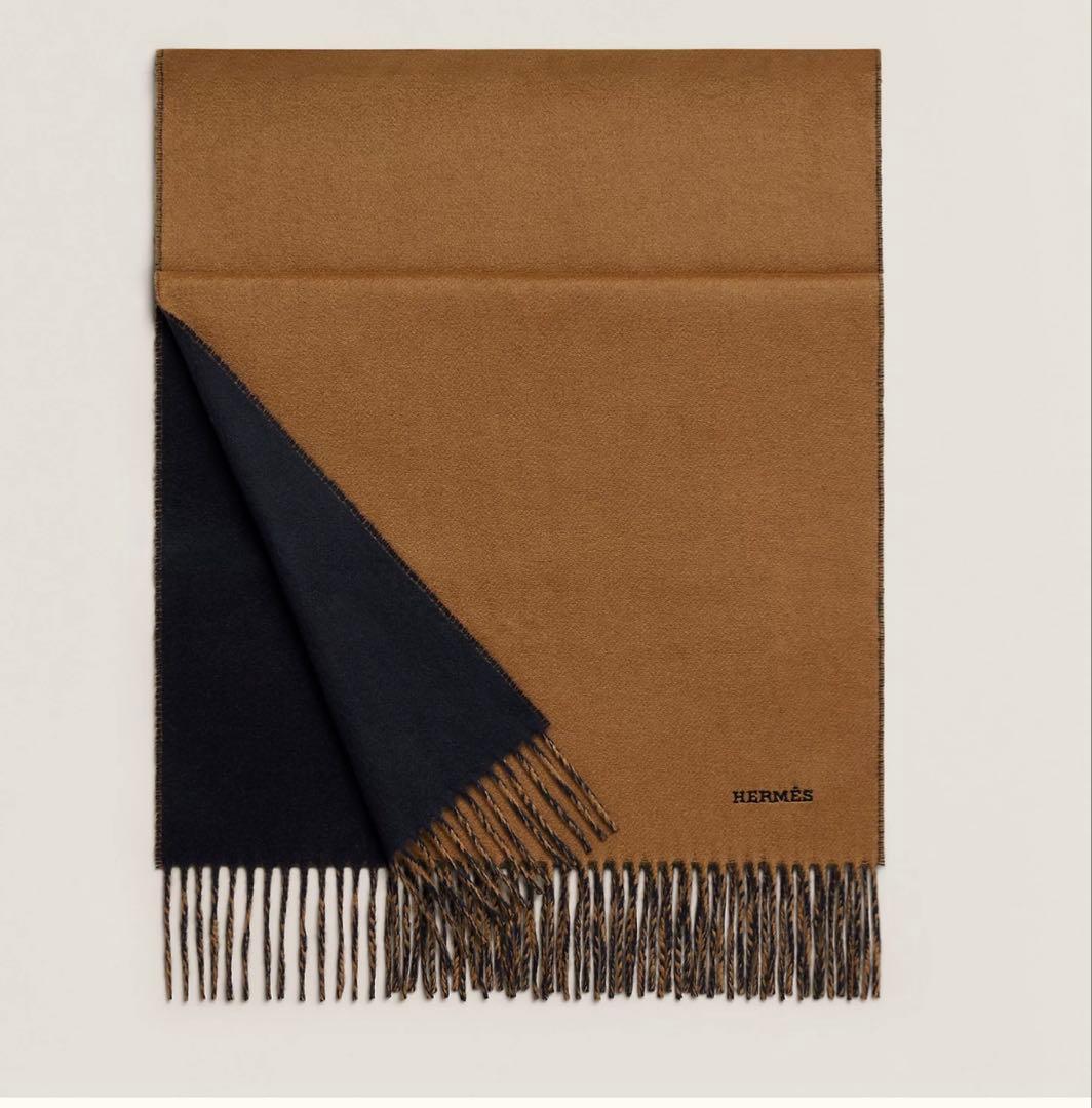 美品　エルメス カシミヤ100% レクトヴェルソ マフラー