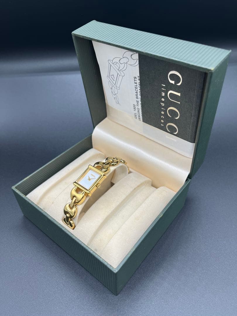 GUCCI 腕時計 1800L 金 箱付 動作未確認 ヴィンテージ