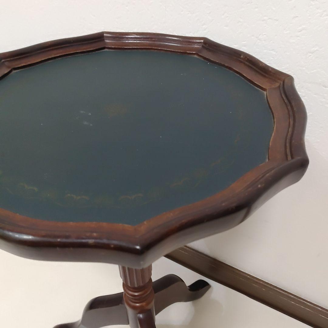 アンティーク 革張り サイドテーブル ワインテーブル