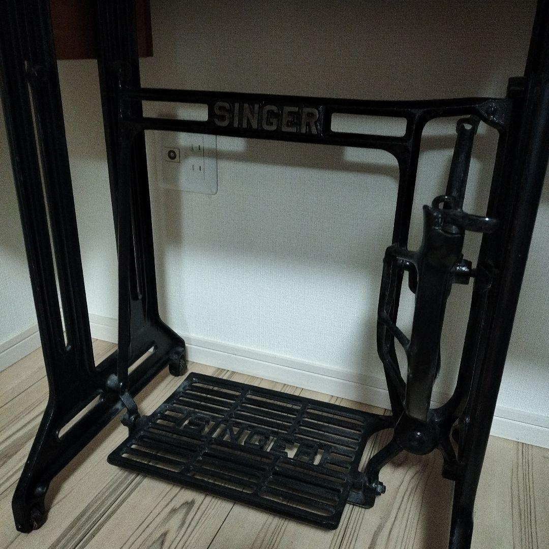 古いミシンSINGERリメイク 木製デスク クラシックスタイル 古い家具
