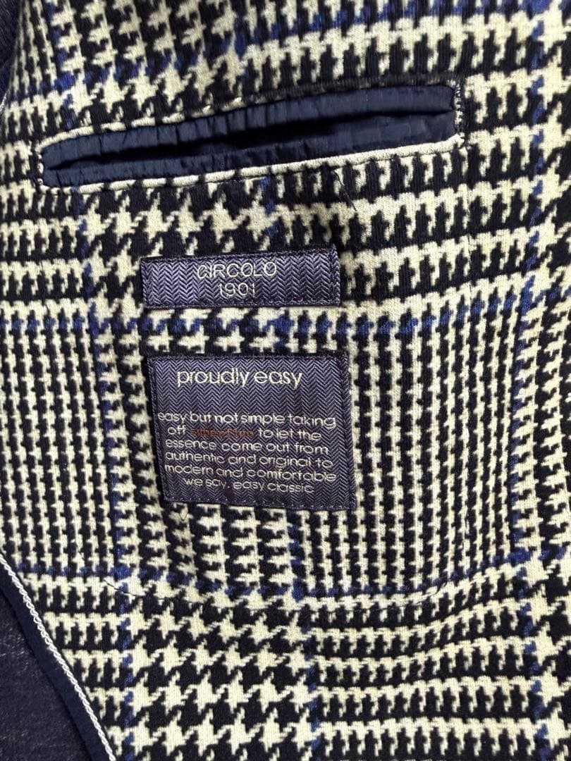 CIRCOLO(チルコロ)チェック柄 ストレッチジャケット/サイズ46