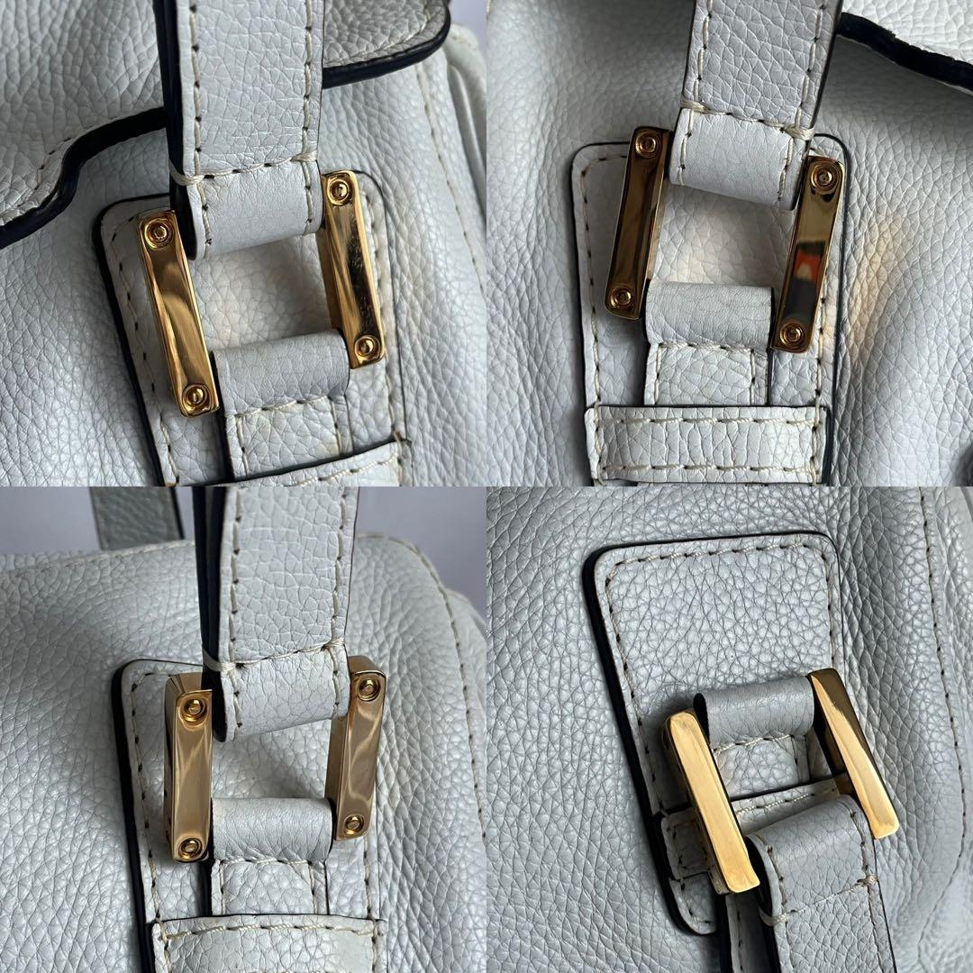 ✨極美品✨　LOEWE アナグラム　トートバッグ　白　ホワイト　レザー　y2k