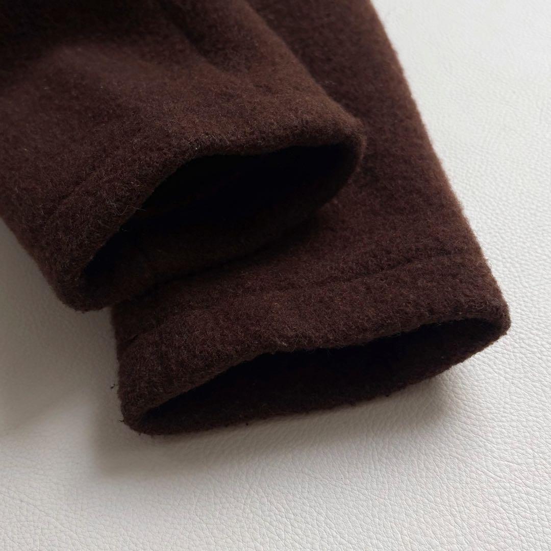 ダントン　ウールモッサ 36 ノーカラー　ジャケット　ブラウン