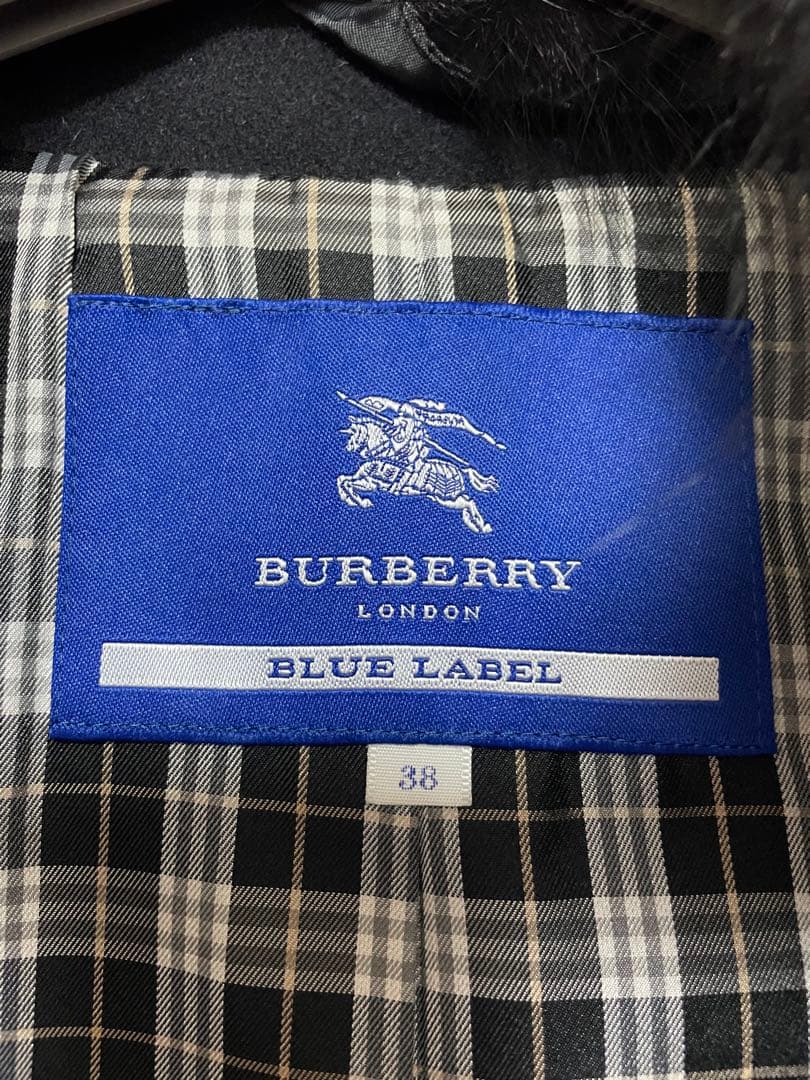 BURBERRY BLUE LABEL ブラックケープコート 38