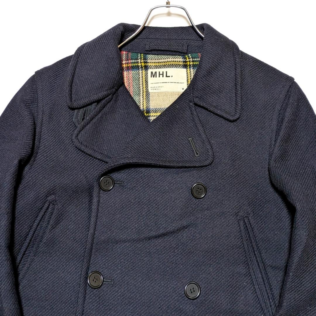 イギリス製 MHL.マーガレットハウエル Ｐコート ネイビー メンズM
