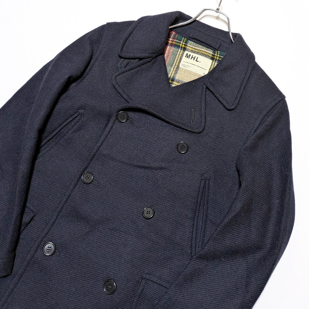 イギリス製 MHL.マーガレットハウエル Ｐコート ネイビー メンズM