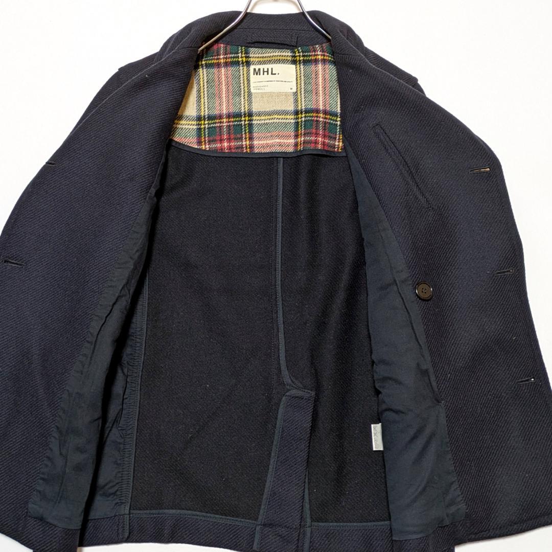 イギリス製 MHL.マーガレットハウエル Ｐコート ネイビー メンズM