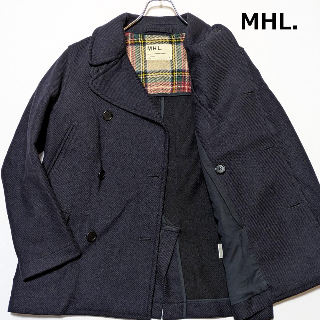 イギリス製 MHL.マーガレットハウエル Ｐコート ネイビー メンズM