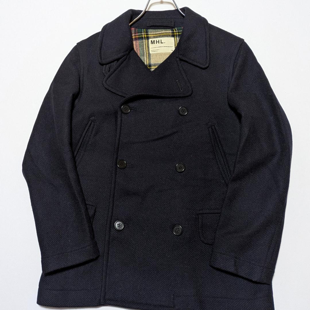 イギリス製 MHL.マーガレットハウエル Ｐコート ネイビー メンズM
