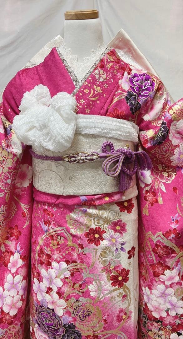 ☆FELIX☆プロフ必読☆品 ピンク花柄振袖 振袖フルセット　振袖6点