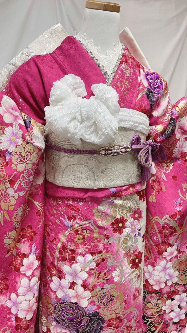 ☆FELIX☆プロフ必読☆品 ピンク花柄振袖 振袖フルセット　振袖6点