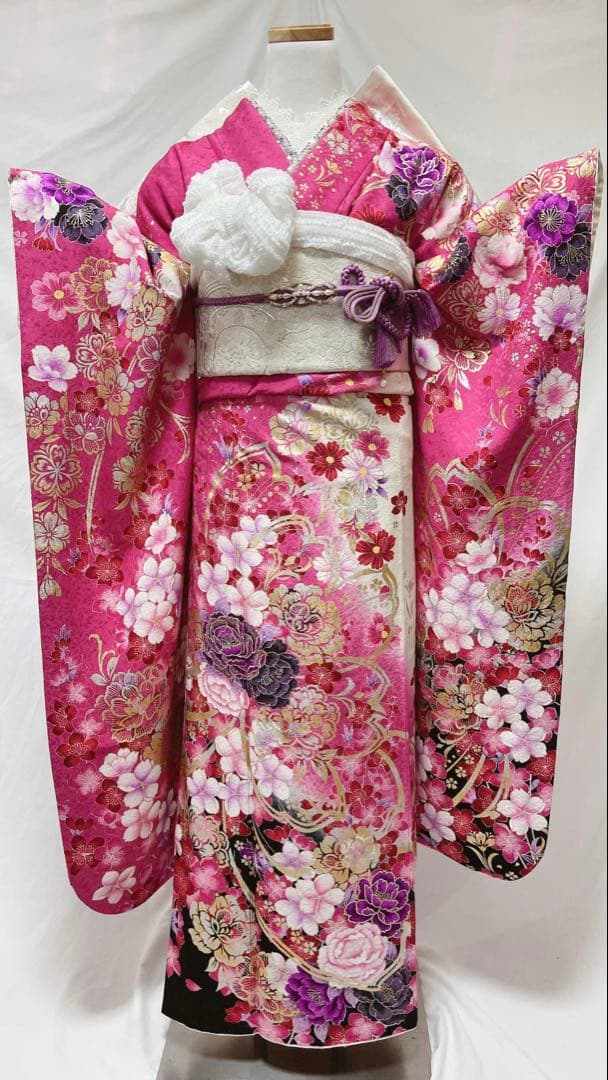 ☆FELIX☆プロフ必読☆品 ピンク花柄振袖 振袖フルセット　振袖6点