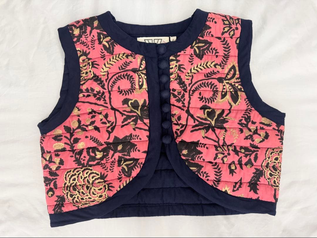 SZ Blockprintsエスゼットブロックプリント花柄キルティングベスト