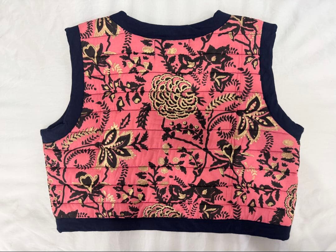 SZ Blockprintsエスゼットブロックプリント花柄キルティングベスト