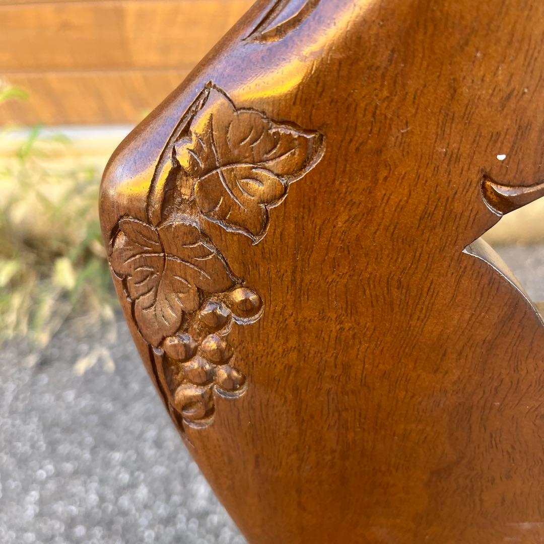 吉川商事 ダイニングチェア　アンティーク　葡萄彫刻　マンガス材