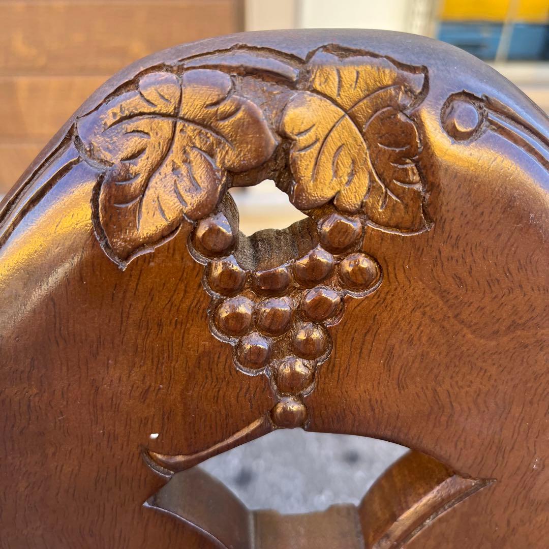 吉川商事 ダイニングチェア　アンティーク　葡萄彫刻　マンガス材