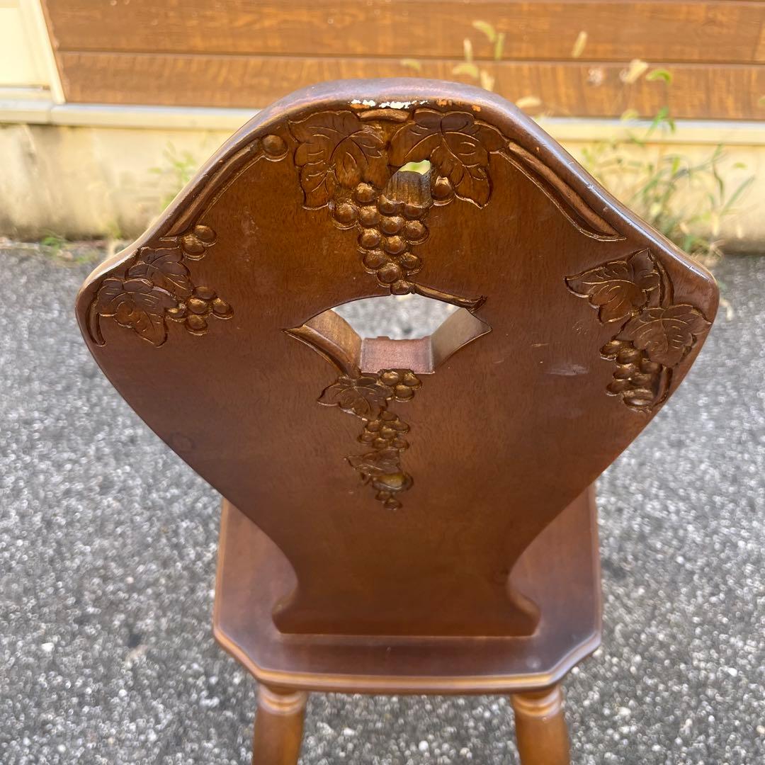 吉川商事 ダイニングチェア　アンティーク　葡萄彫刻　マンガス材