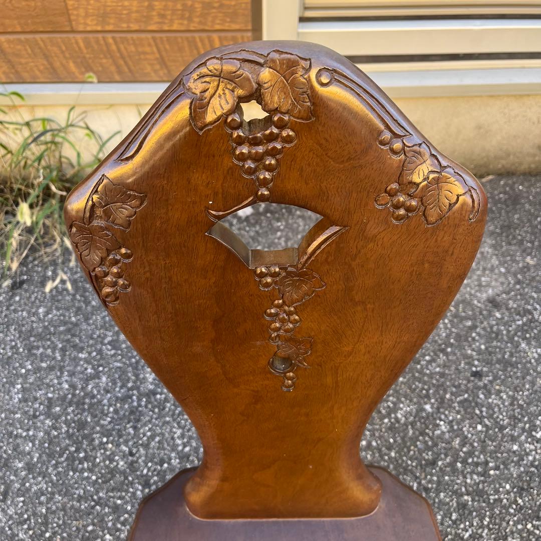 吉川商事 ダイニングチェア　アンティーク　葡萄彫刻　マンガス材